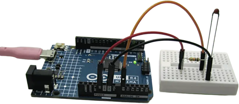 Arduino thermistor breadboard circuit